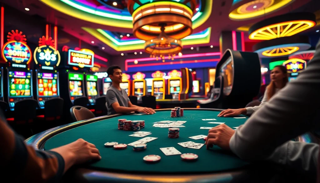 Experience kèo nhà cái hôm nay with a vibrant scene of poker chips and engaged players at a lively poker table.